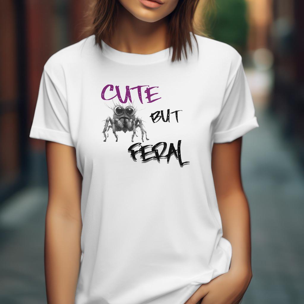 Jumping Spider T-Shirt, Cute But Feral, Unisex Athletic Fit