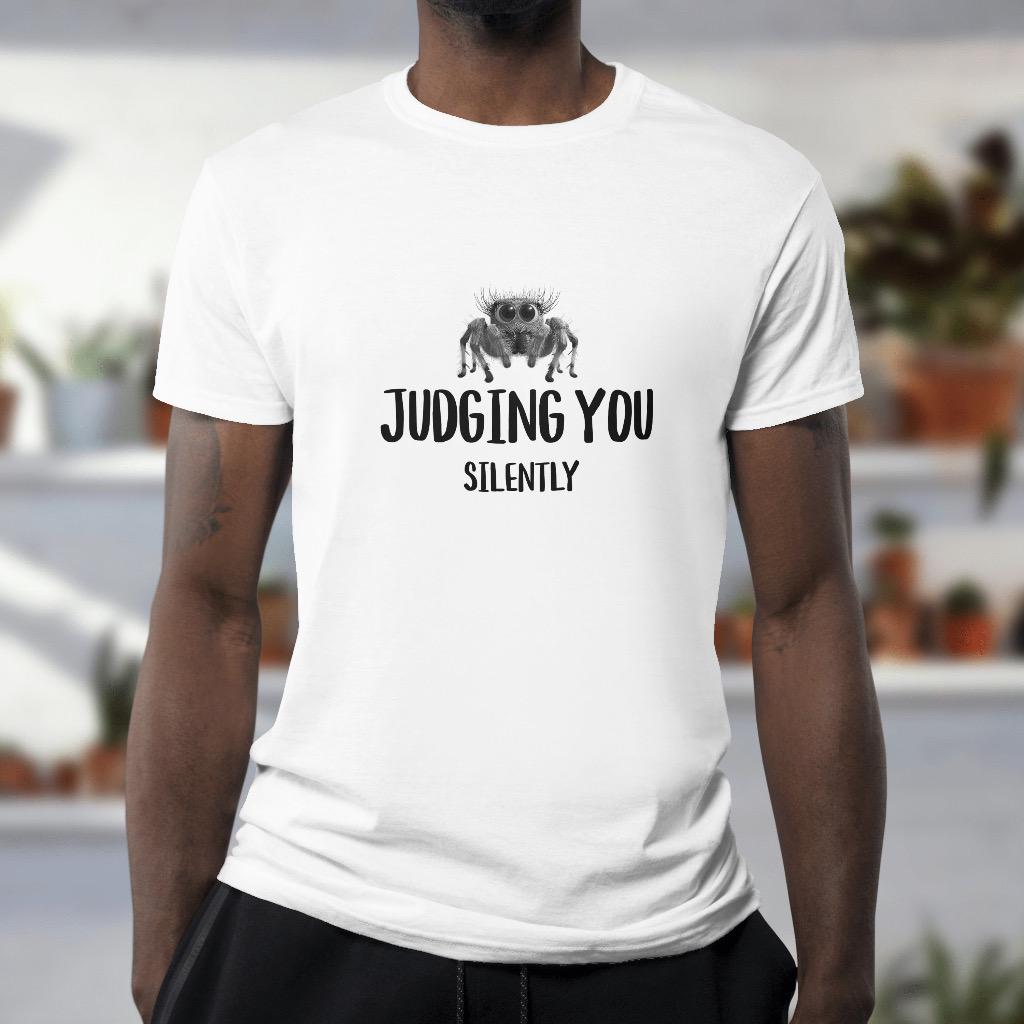 Jumping Spider T-Shirt, Judging You, Unisex Athletic Fit