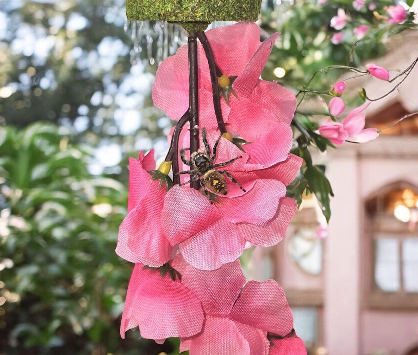 Cherry Blossom Hanging Spider Gym | Jumping Spider Exercise Playground | Spider Accessories