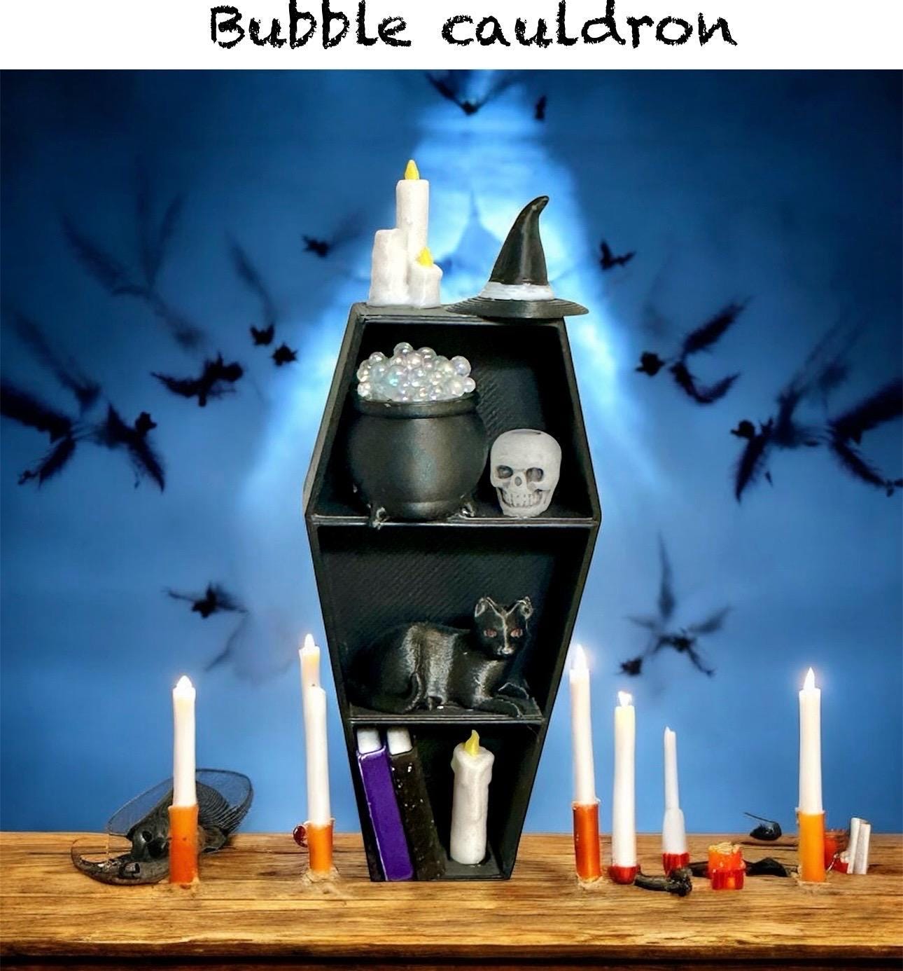 Decorated Coffin Shelf Decor | Jumping Spider Enclosure Accessory | Spider Terrarium Decoration