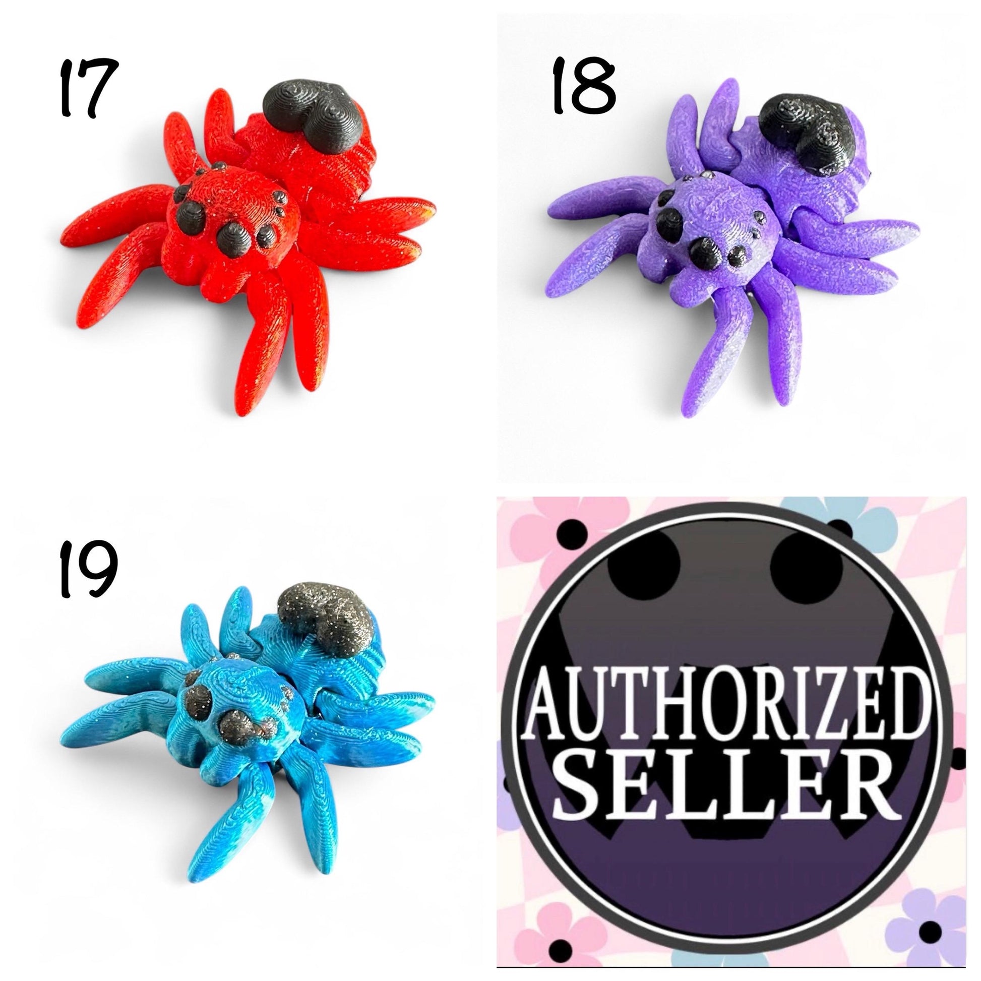 Heart Butt Jumping Spider Fidget Toy | Spider Stress Relief Toy | Cute Spider Desk Toy