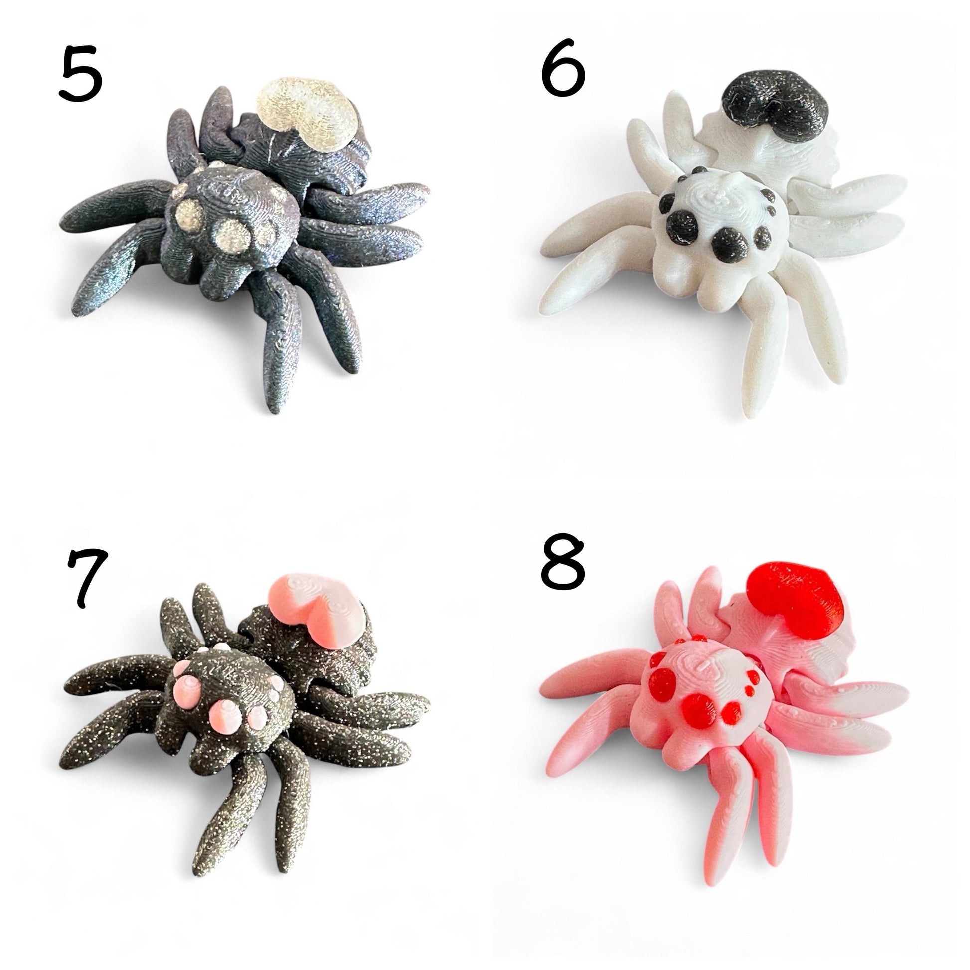 Heart Butt Jumping Spider Fidget Toy | Spider Stress Relief Toy | Cute Spider Desk Toy