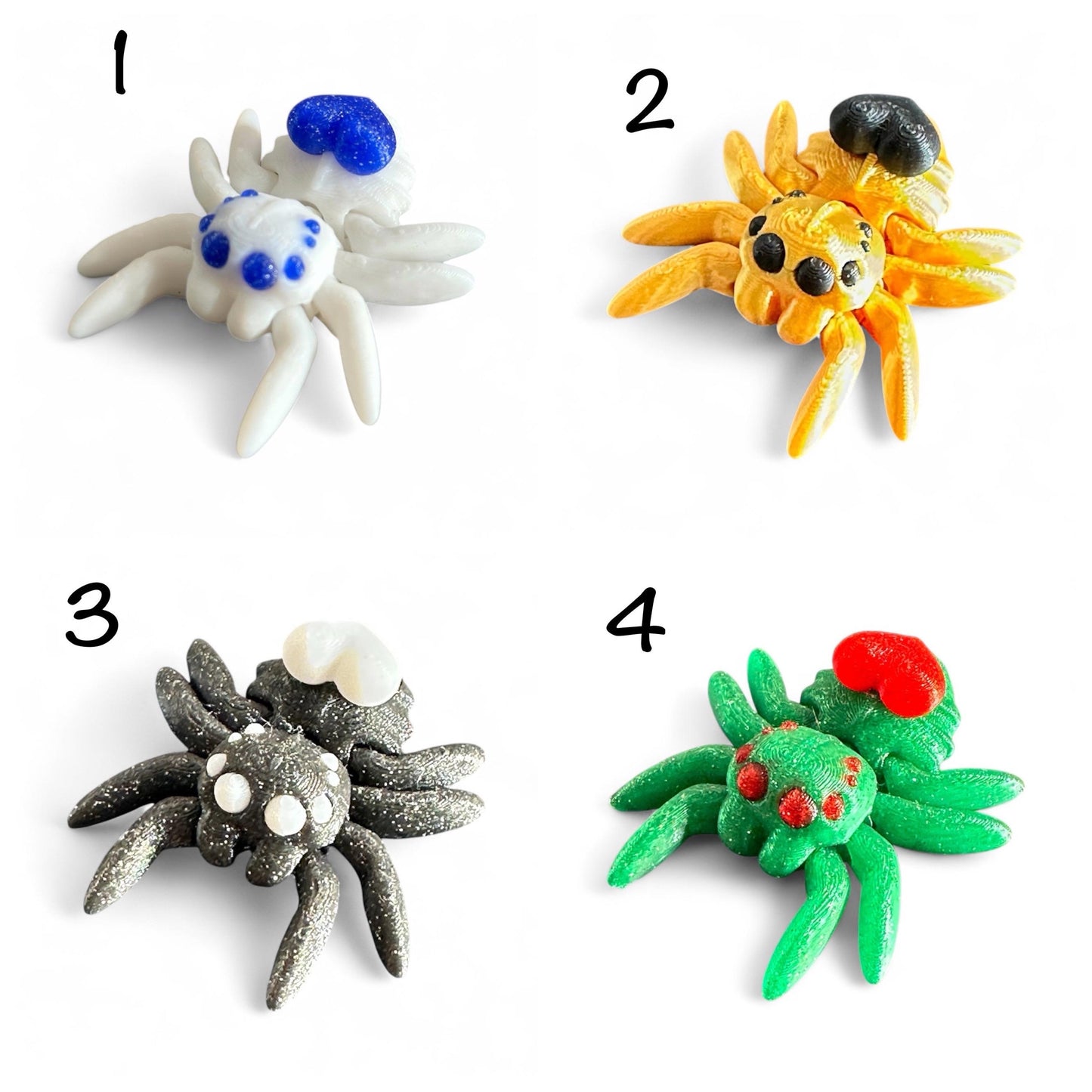 Heart Butt Jumping Spider Fidget Toy | Spider Stress Relief Toy | Cute Spider Desk Toy