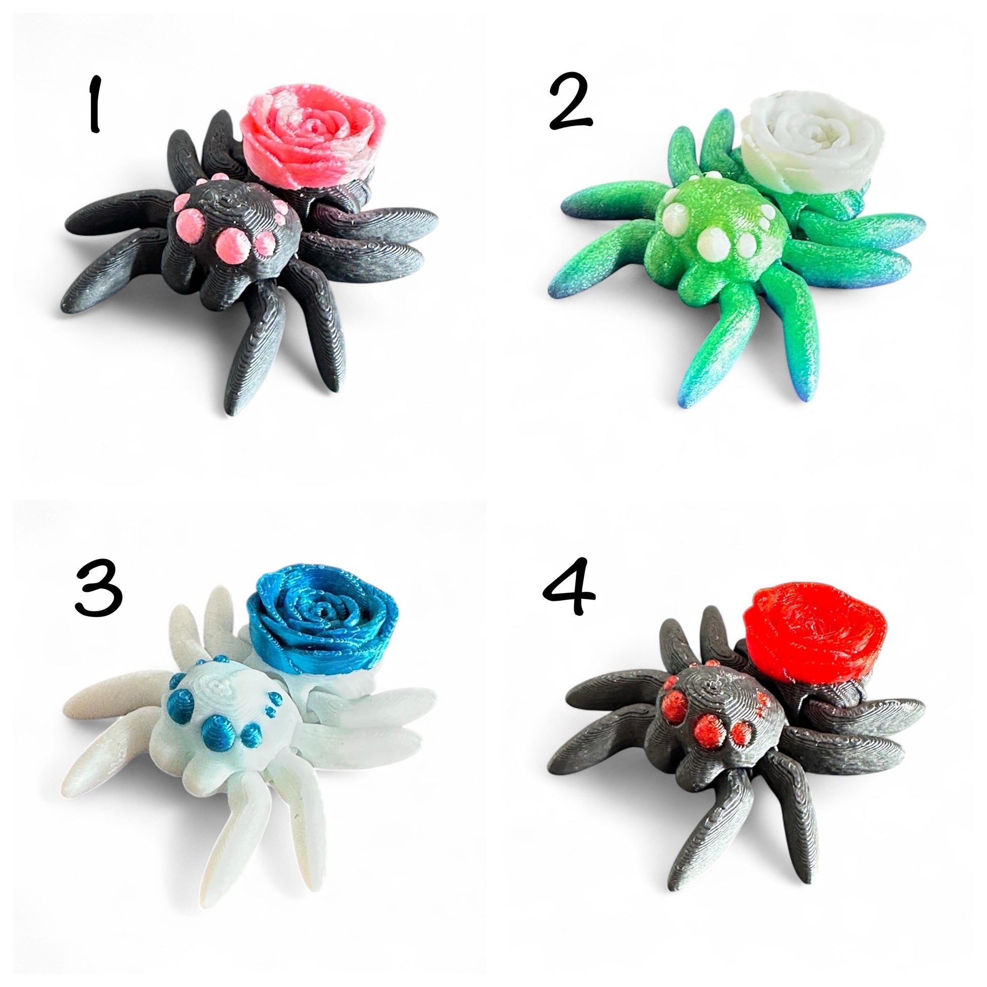Rose Butt Jumping Spider Fidget Toy | Spider Stress Relief Toy | Cute Spider Desk Toy