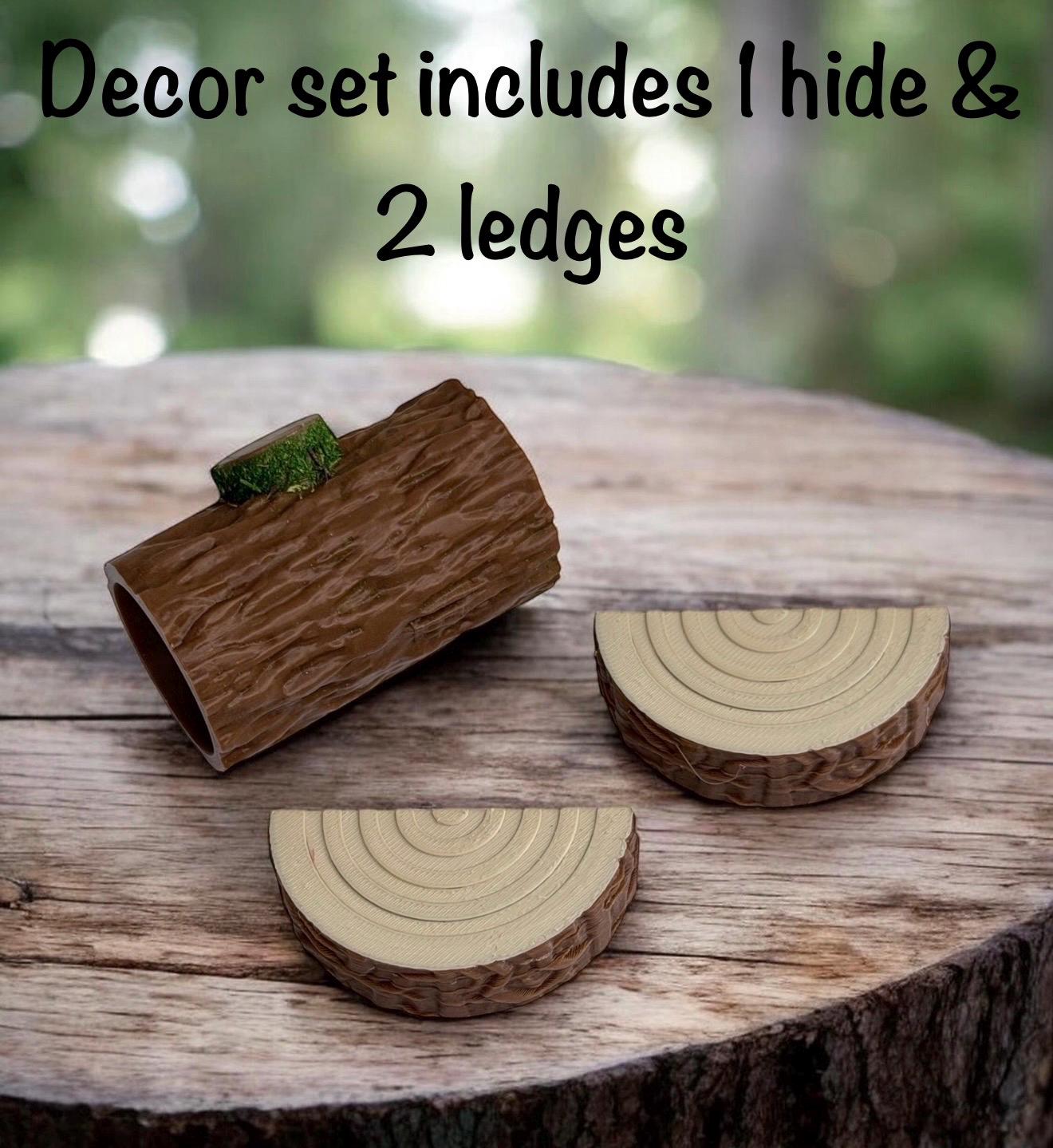 Log Decor Set for Jumping Spider | Spider Hide & Ledges | Jumping Spider Enclosure Accessories