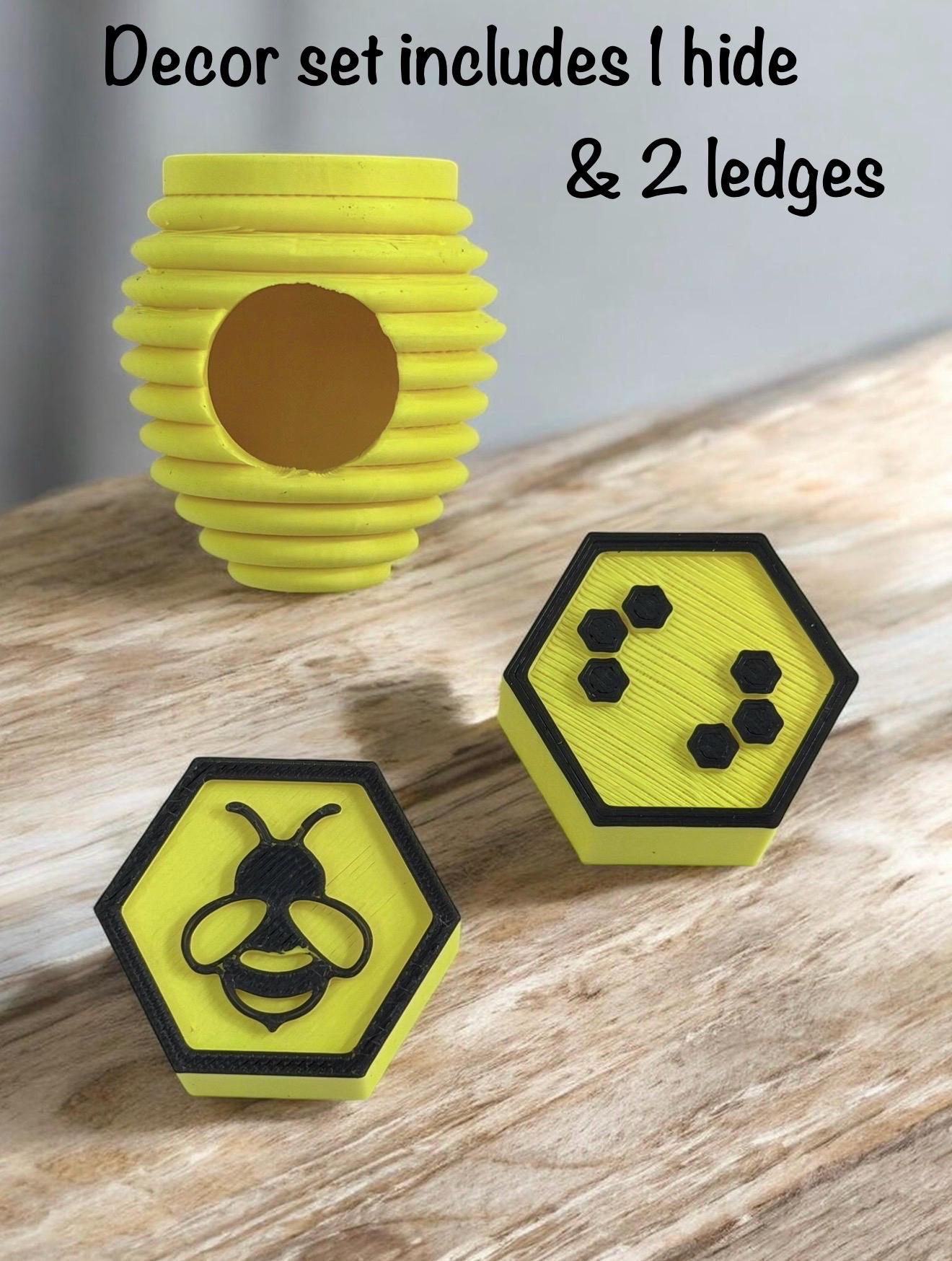 Bee Decor Set for Jumping Spider | Spider Hide & Ledges | Jumping Spider Enclosure Accessories