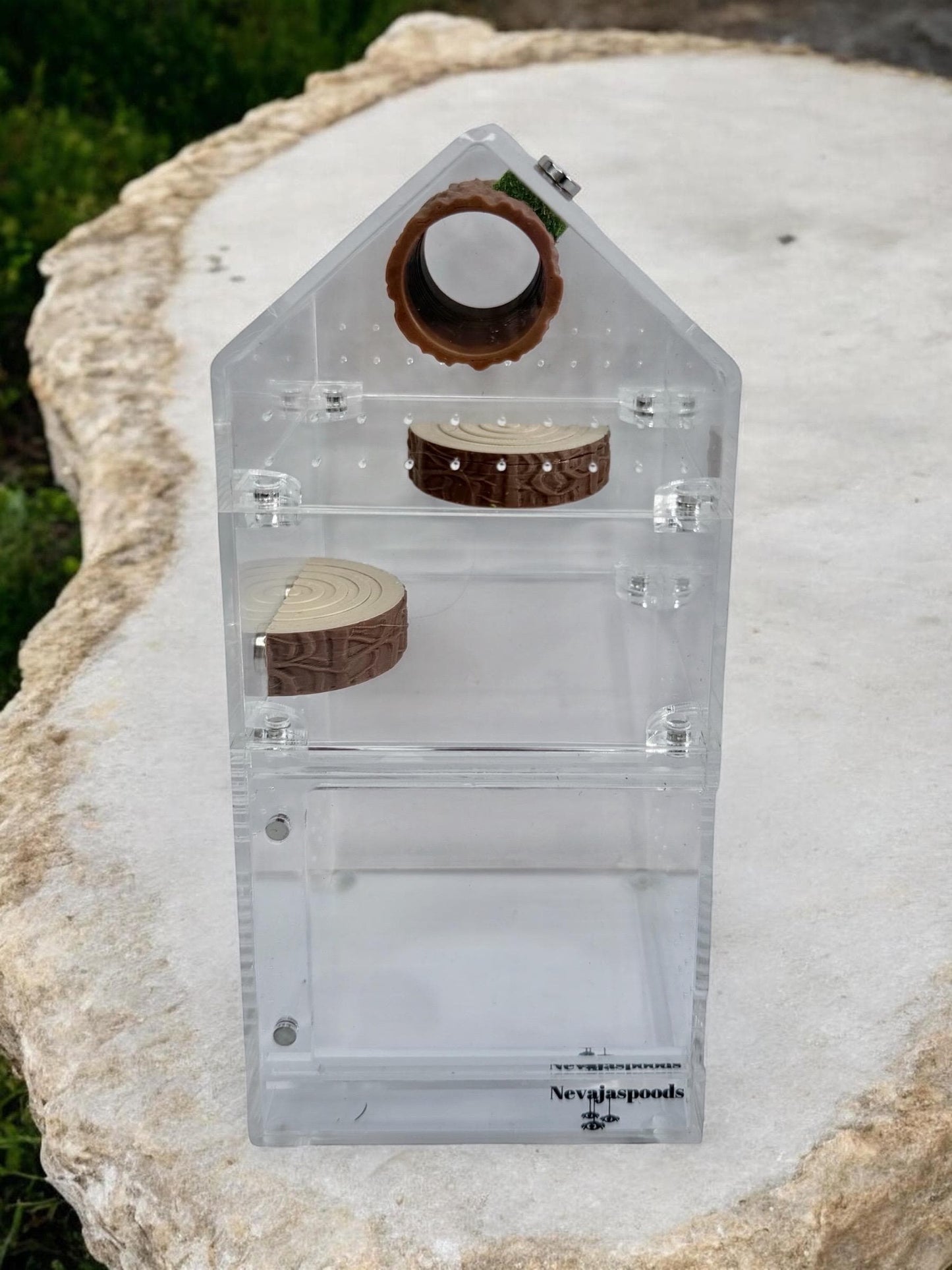 Set of 2 Log Jumping Spider Ledges | Spider Enclosure Decor | Spider Habitat Decor | Enclosure Decor