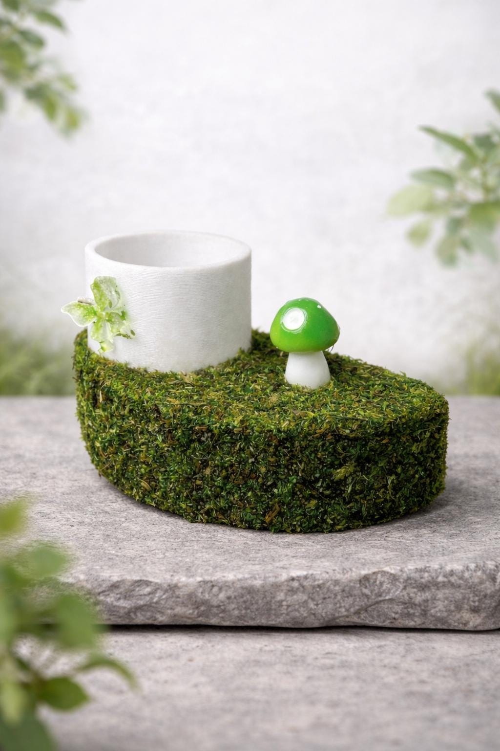 Mossy Jumping Spider Ledge with Feeder Dish | Enclosure Decor | Arboreal Spider Accessory