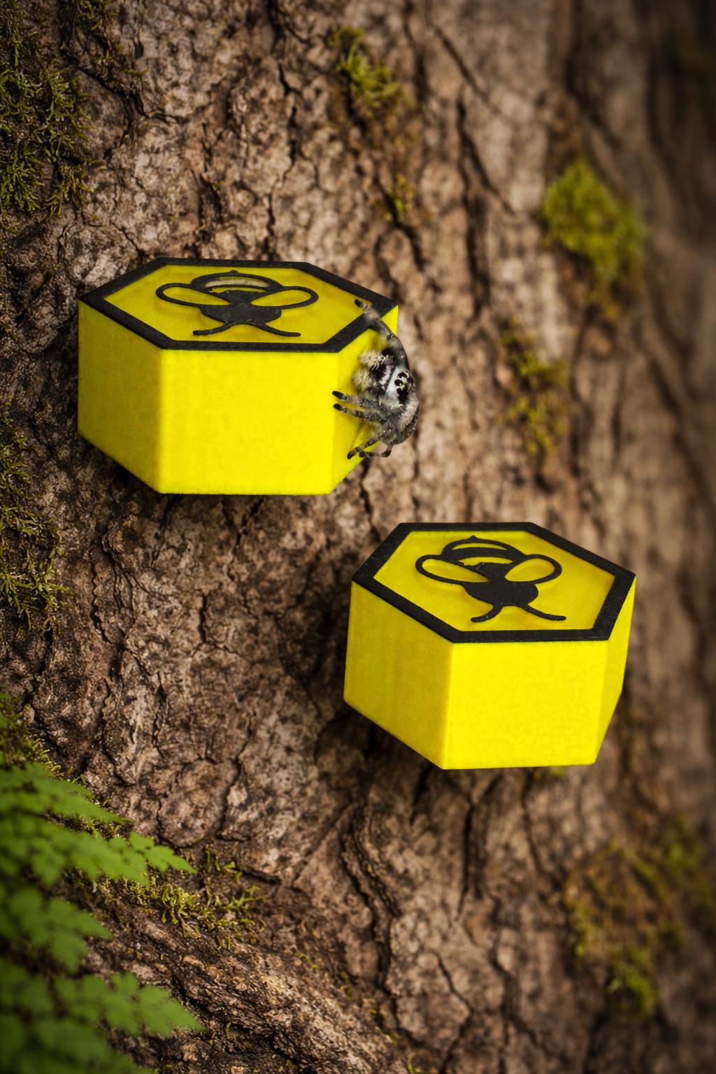Bee Decor Set for Jumping Spider | Spider Hide & Ledges | Jumping Spider Enclosure Accessories