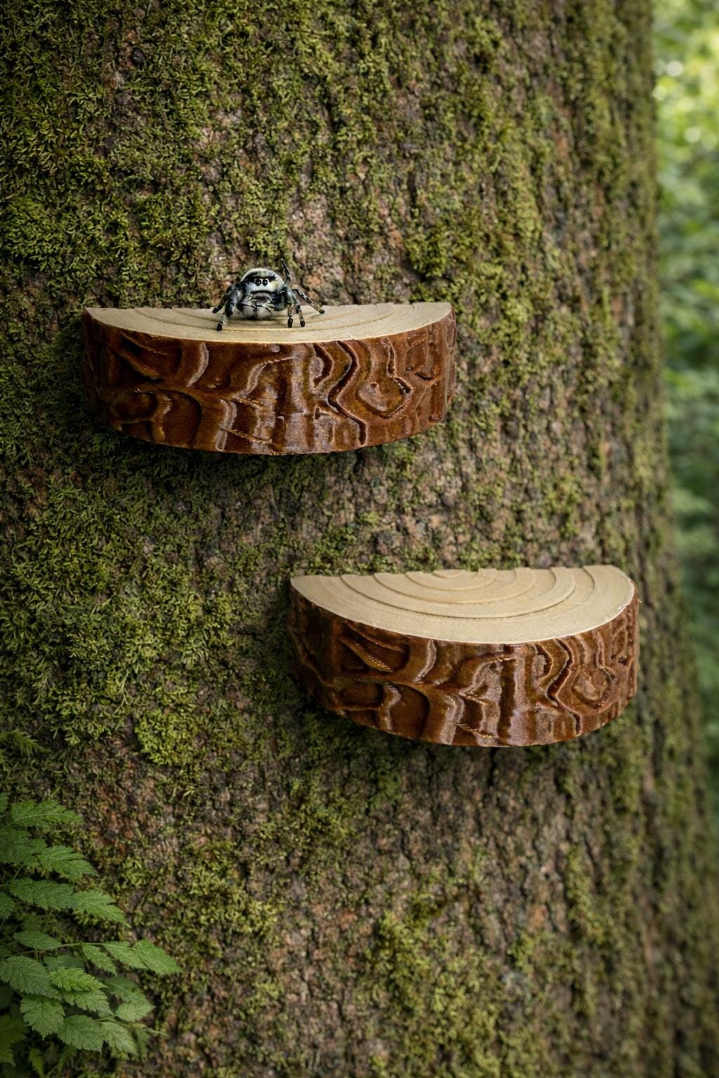 Log Decor Set for Jumping Spider | Spider Hide & Ledges | Jumping Spider Enclosure Accessories