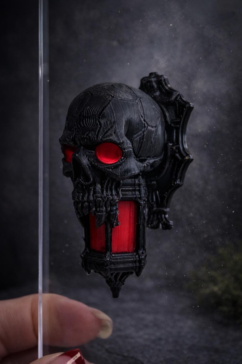 Gothic Skull Lantern Jumping Spider Ledge | Enclosure Decor