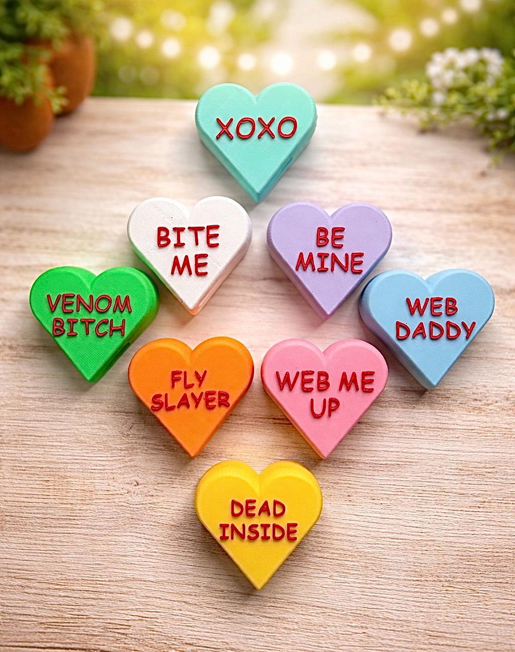 Conversation Heart Hide| Jumping Spider Enclosure Decor