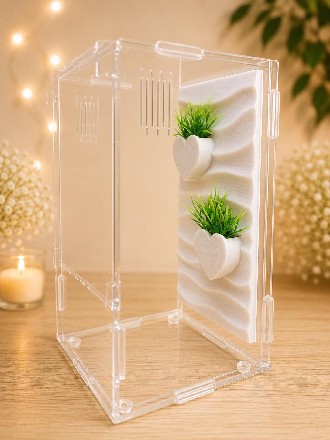 Heart Planter Climbing Wall | Jumping Spider Enclosure Decor