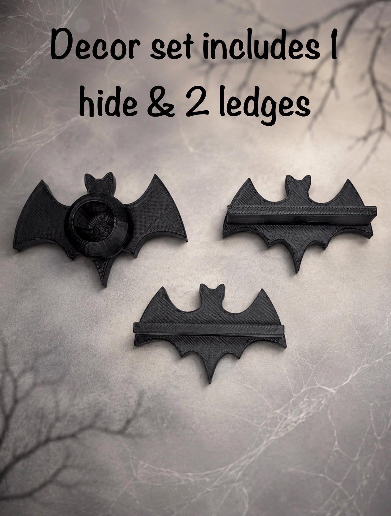 Batty Decor Set for Jumping Spider | Spider Hide & Ledges | Jumping Spider Enclosure Accessories