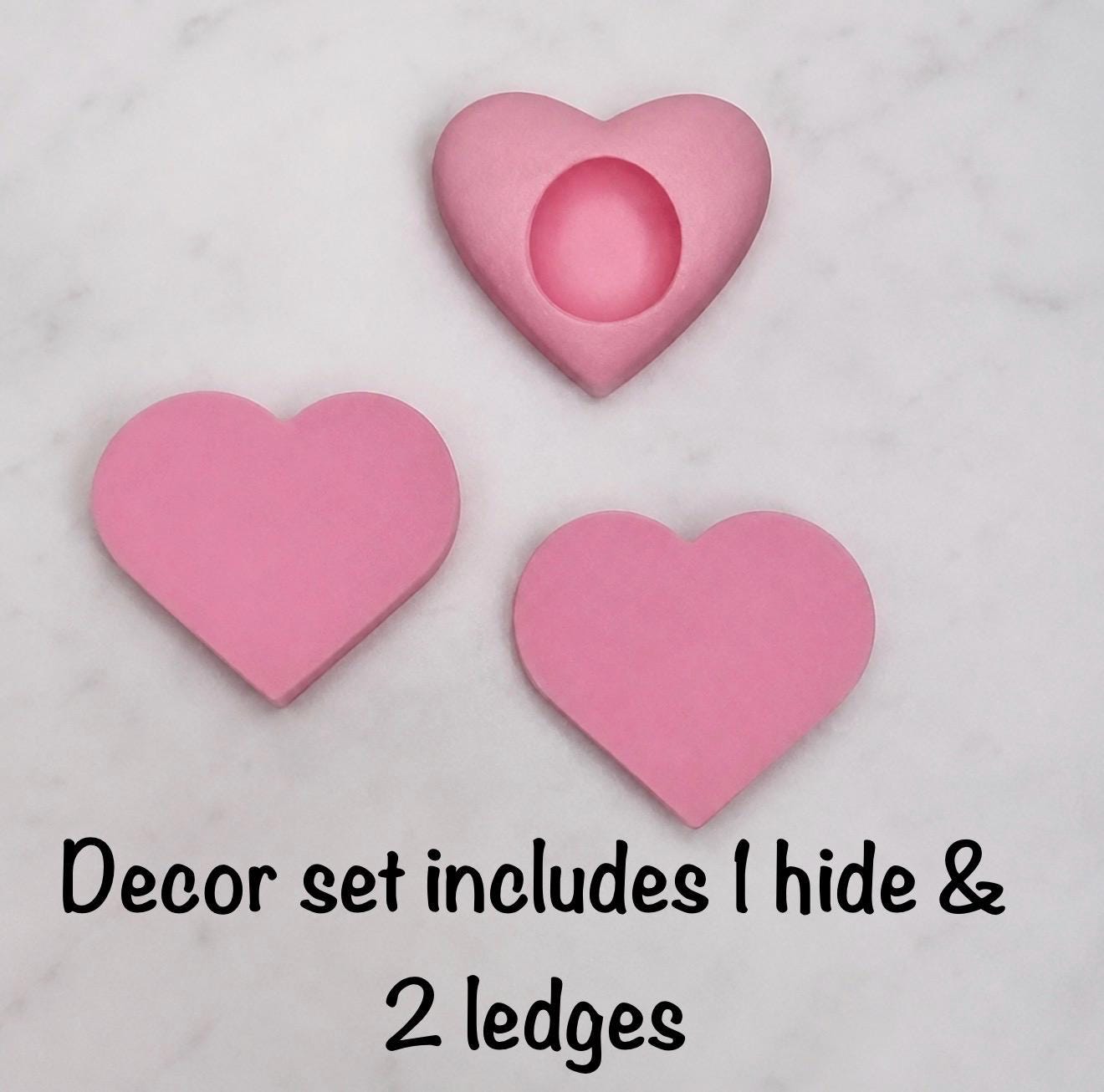 Heart Decor Set for Jumping Spider | Spider Hide & Ledges | Jumping Spider Enclosure Accessories