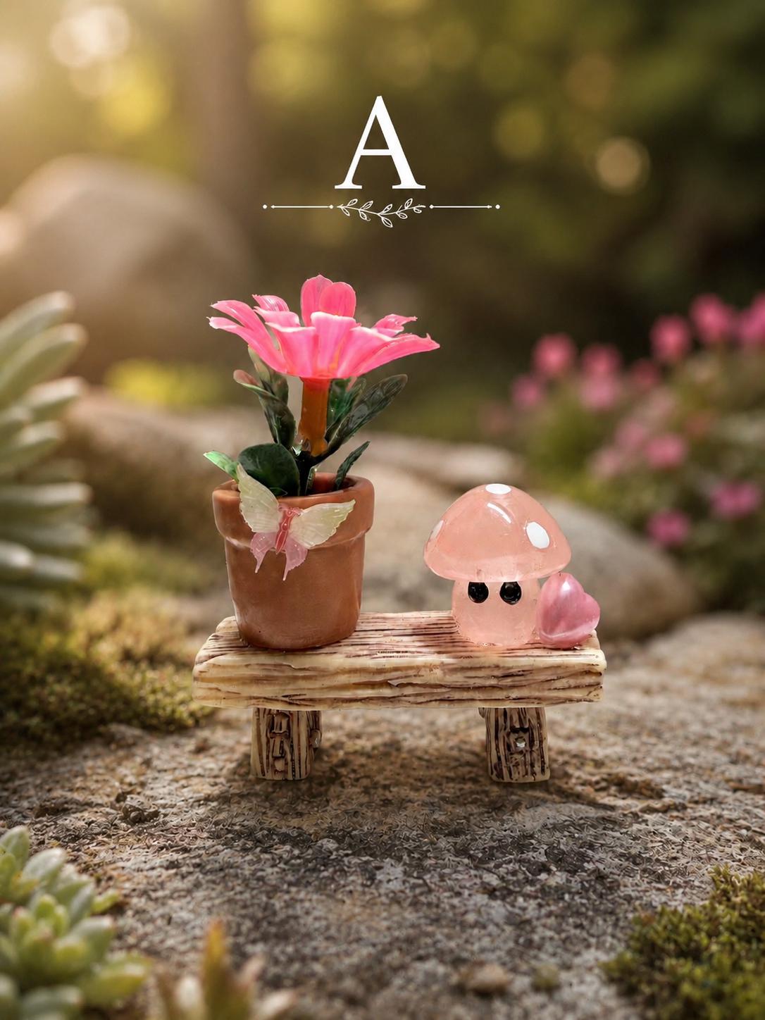 Flower & mushroom Jumping Spider Bench | Enclosure Decor