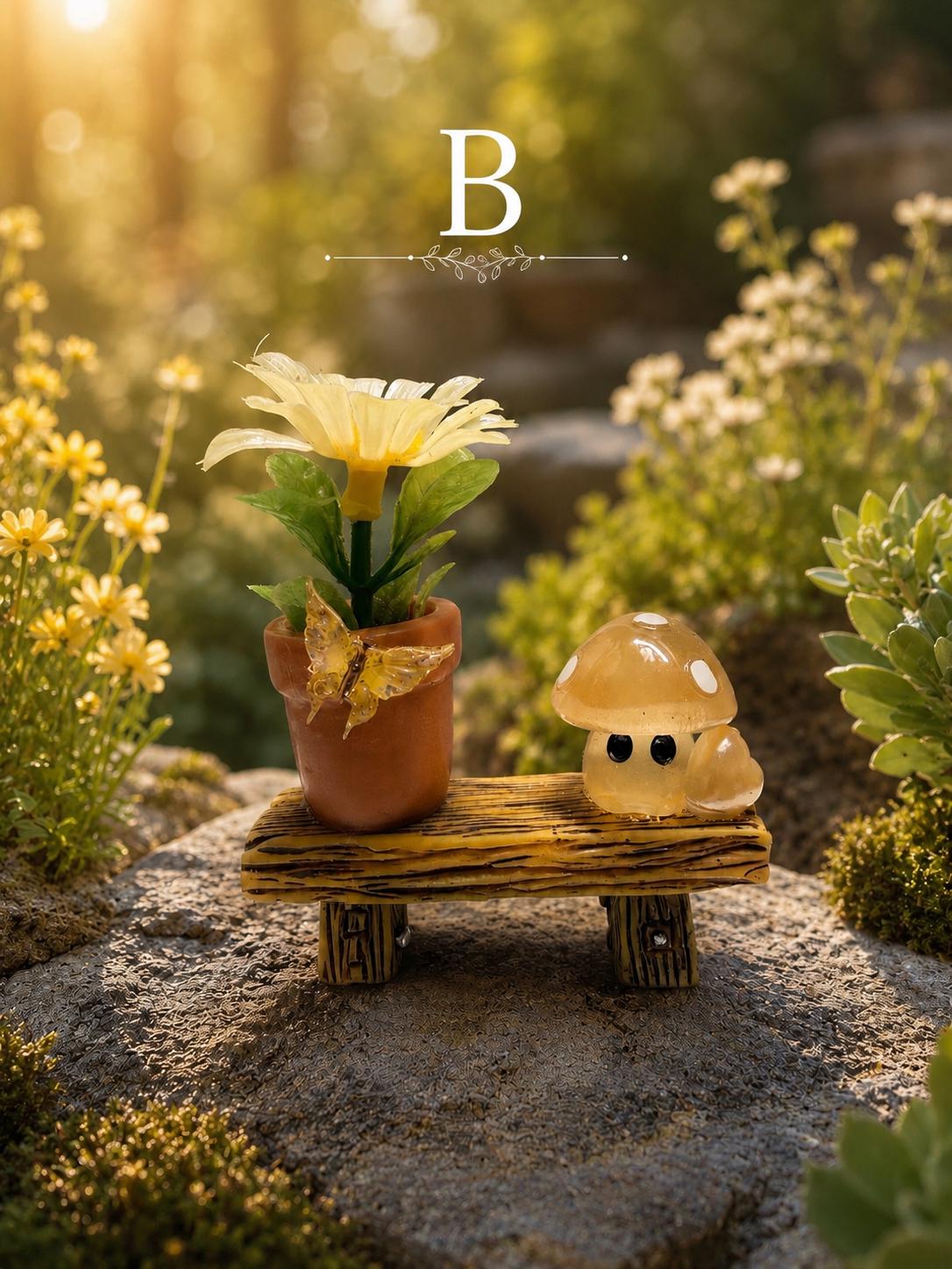 Flower & mushroom Jumping Spider Bench | Enclosure Decor