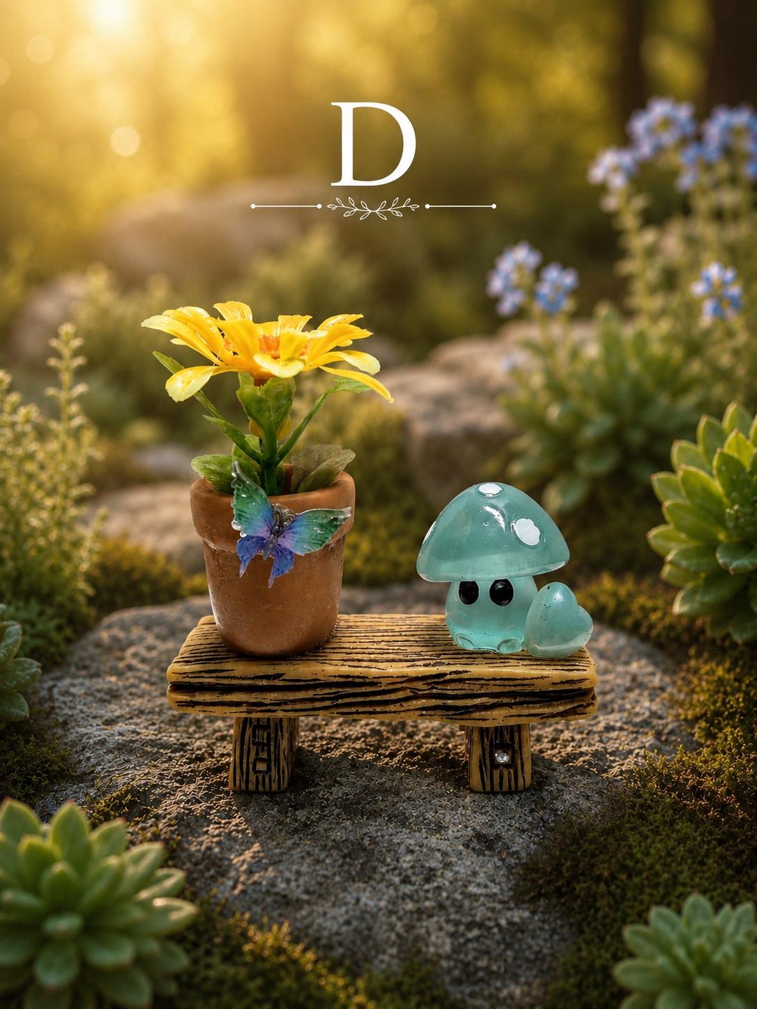Flower & mushroom Jumping Spider Bench | Enclosure Decor