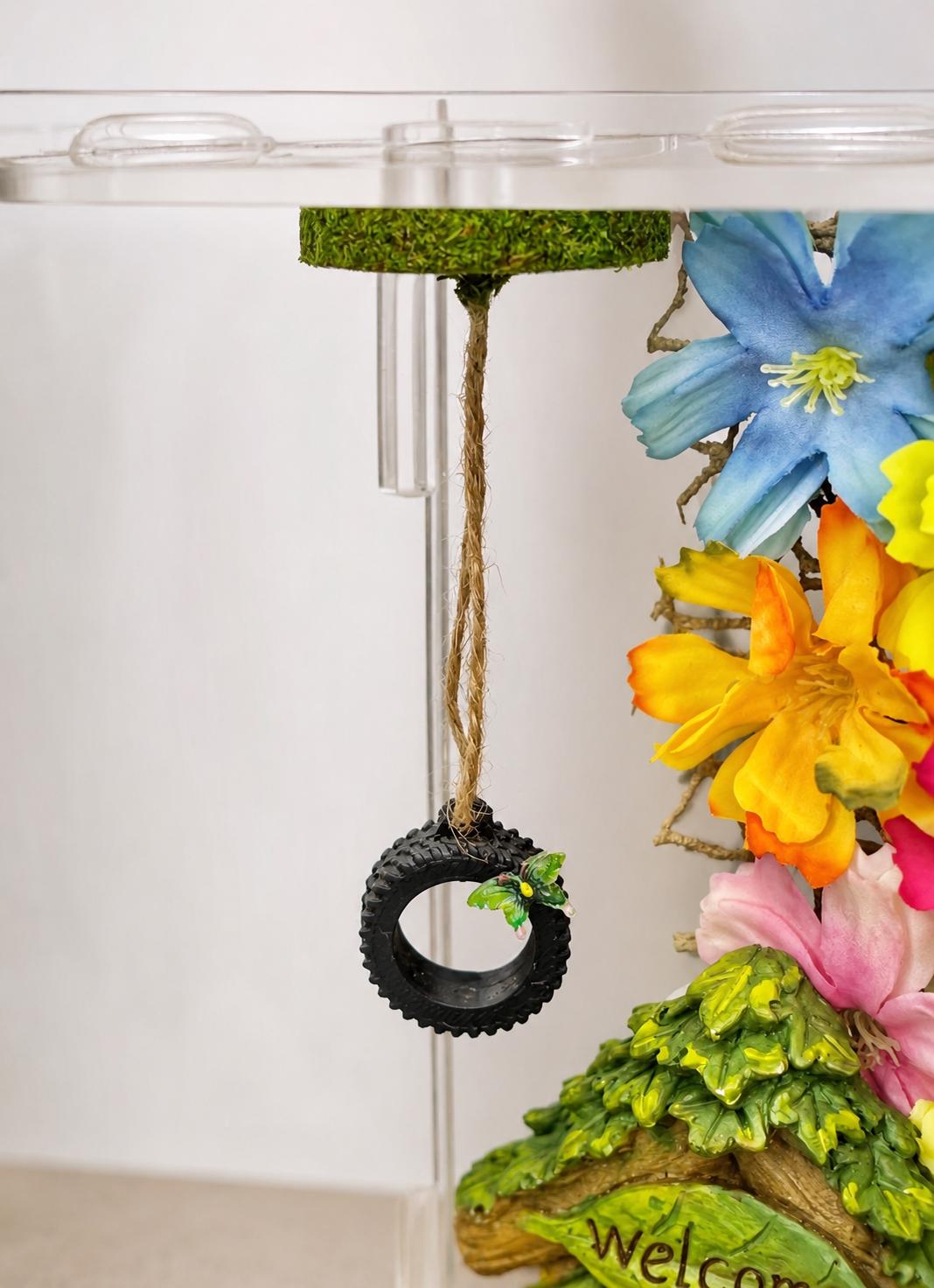 Jumping Spider Tire Swing | Spider Enclosure Decor | Terrarium Accessory