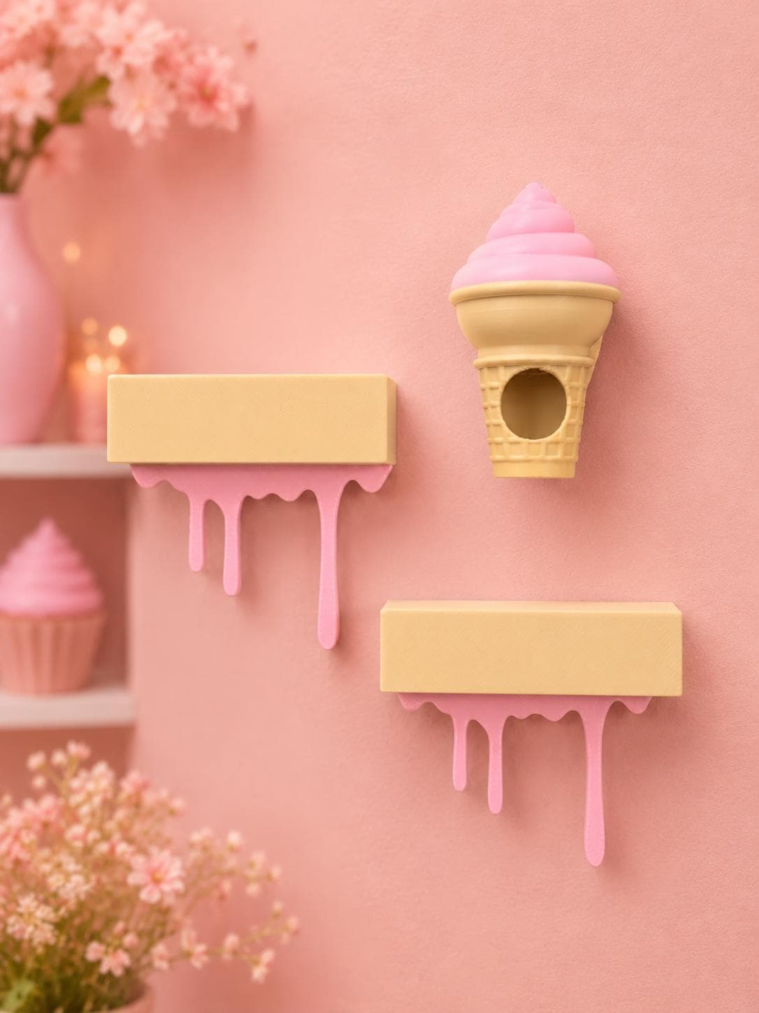 Ice Cream Decor Set for Jumping Spider | Spider Hide & Ledges | Jumping Spider Enclosure Accessories