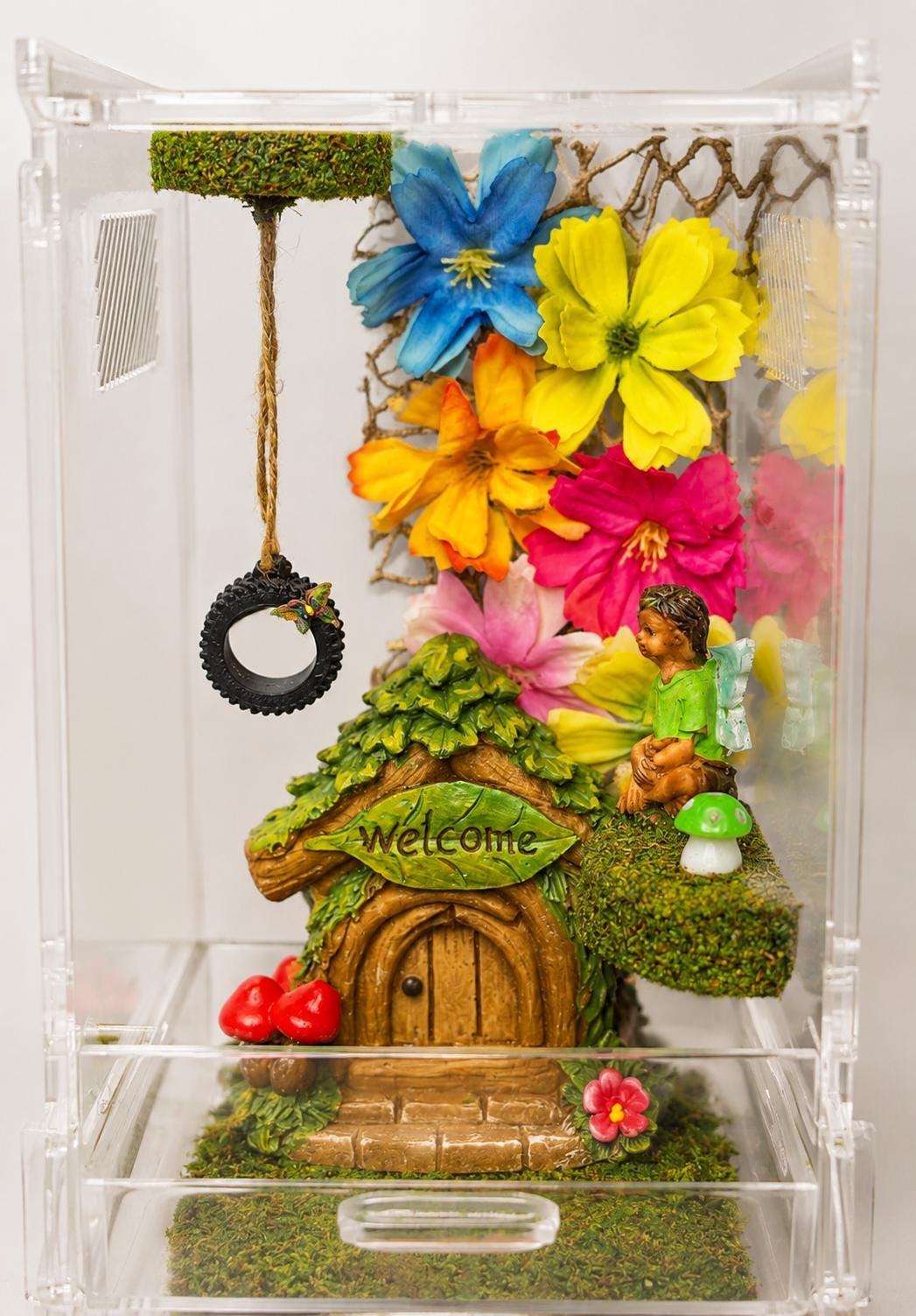 Jumping Spider Tire Swing | Spider Enclosure Decor | Terrarium Accessory