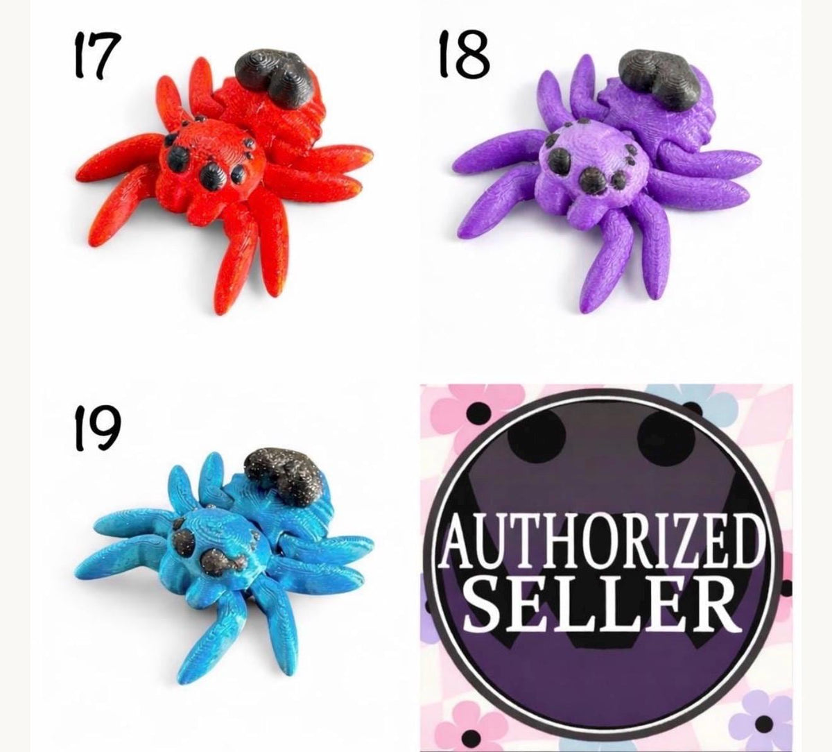 Heart Butt Jumping Spider Fidget Toy | Spider Stress Relief Toy | Cute Spider Desk Toy