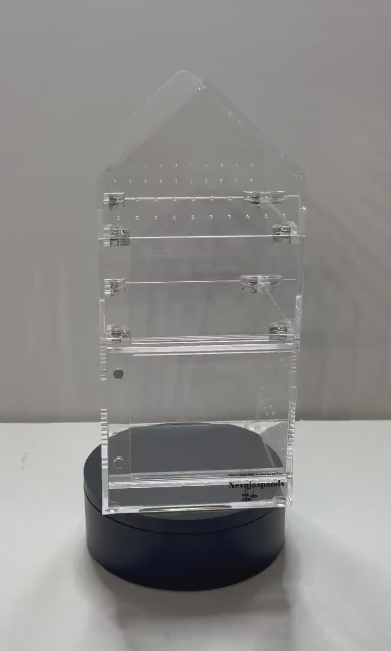 Nevajaspoods 4x4 Adjustable Jumping Spider Enclosure | Expands Up to 9 Inches Tall | Arboreal Spider Habitat